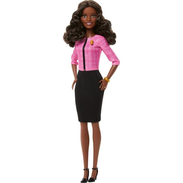 Barbie Future Leader Puppe mit rosa schwarzem Outfit und goldenen Accessoires für Kinder