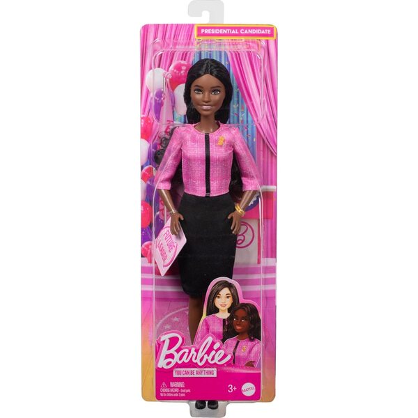 Barbie Future Leader Puppe mit rosa schwarzem Outfit und goldenen Accessoires für Kinder