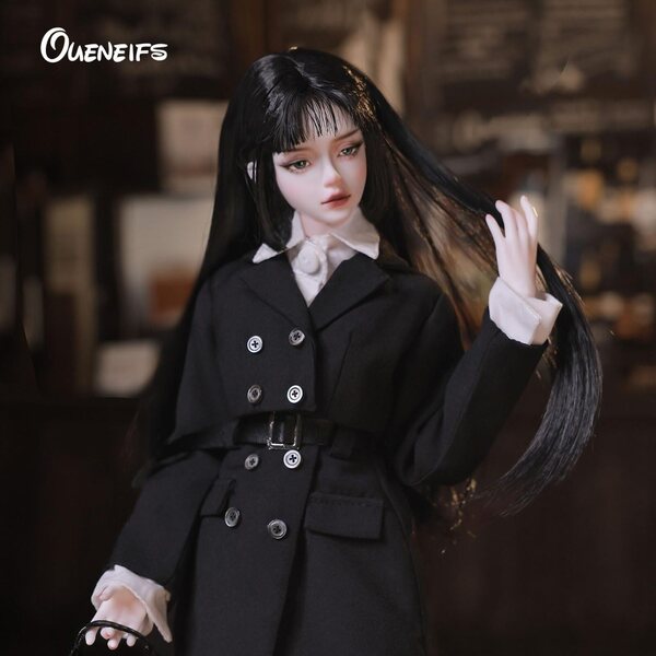 Oueneifs Anubis 1/4 BJD Doll en robe noire - Collection en résine de haute qualité