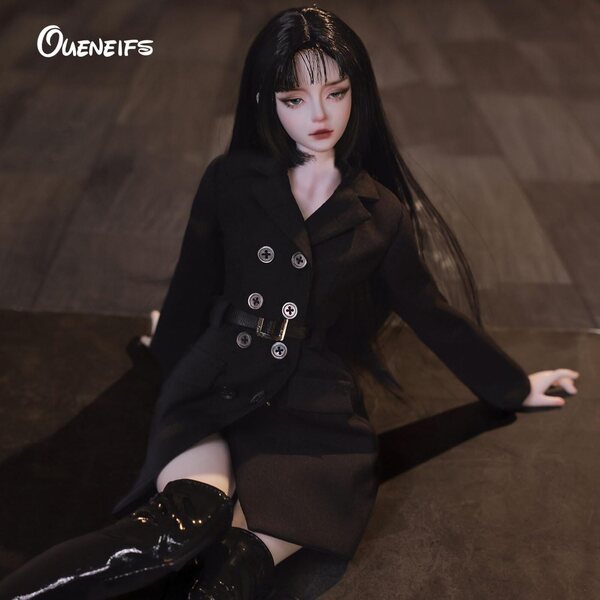 Oueneifs Anubis 1/4 BJD Doll en robe noire - Collection en résine de haute qualité