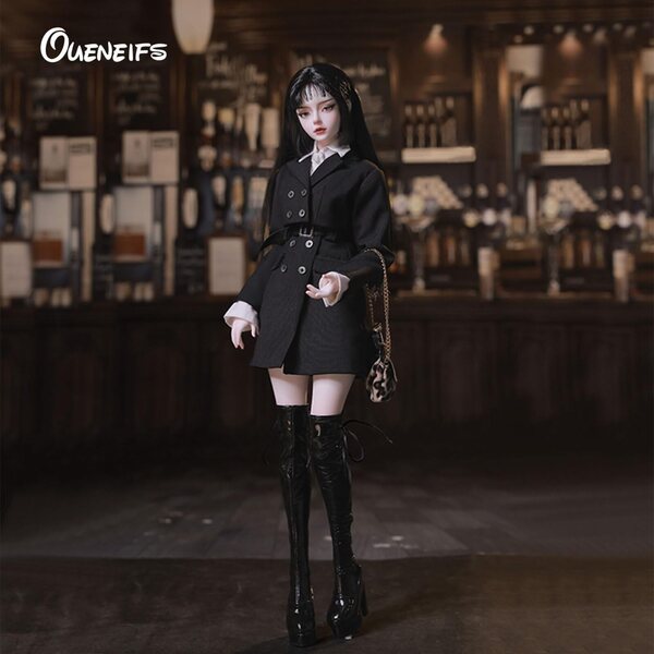 Oueneifs Anubis 1/4 BJD Doll en robe noire - Collection en résine de haute qualité