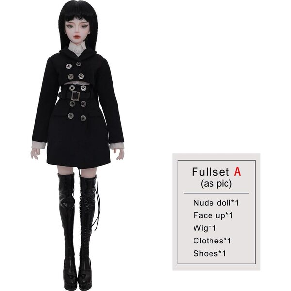 Oueneifs Anubis 1/4 BJD Doll en robe noire - Collection en résine de haute qualité