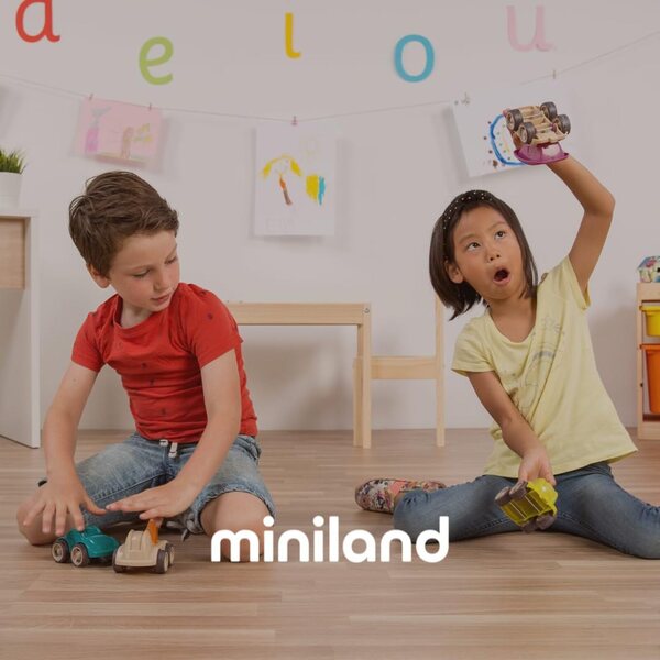 Blaues Kleidungsset aus recyceltem Stoff für 40 cm große Miniland-Puppen