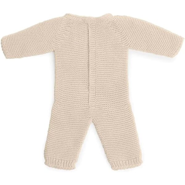 Miniland Strickpyjama beige aus recycelten Fasern für 38 cm große Puppen – ökologisch und sicher