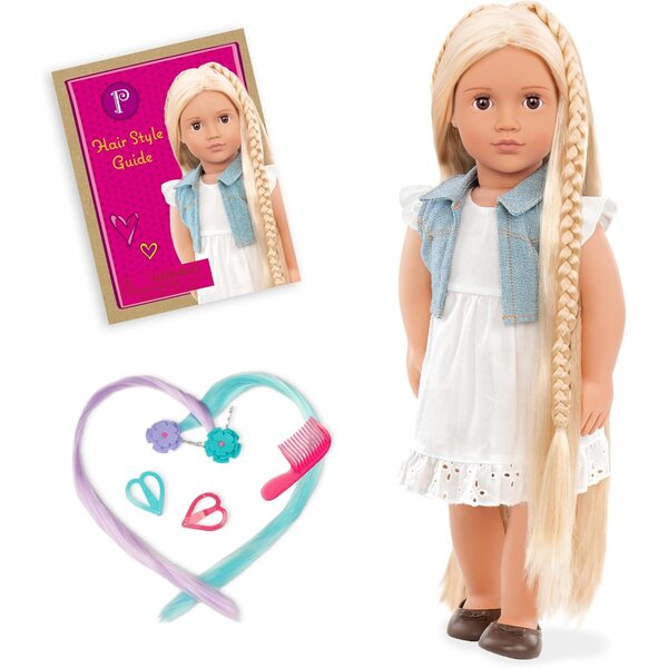 Marionnette Phoebe Our Generation 46 cm avec cheveux blonds et accessoires de coiffure