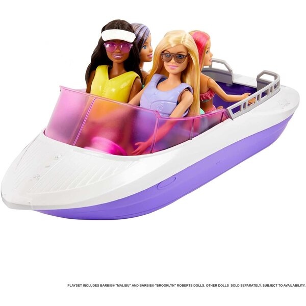 Barbie Malibu & Brooklyn con Speedboat 45,7 cm e Accessori, gioco mare per bambini