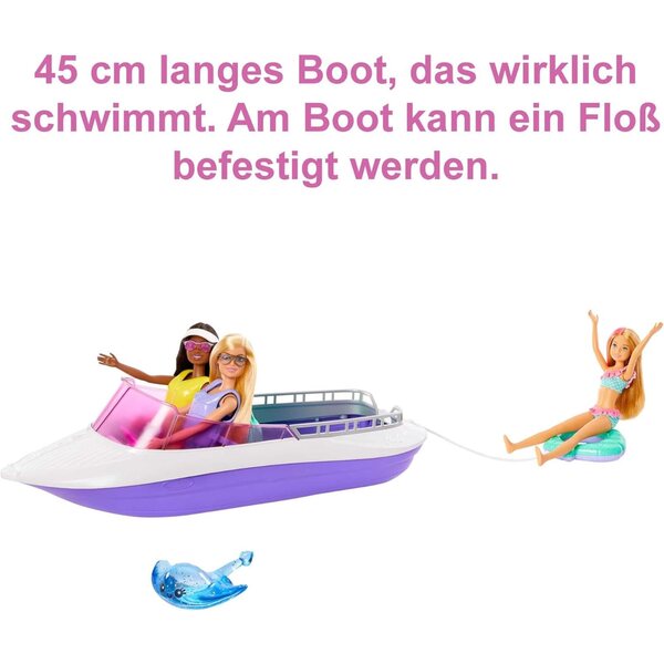 Barbie Malibu & Brooklyn con Speedboat 45,7 cm e Accessori, gioco mare per bambini