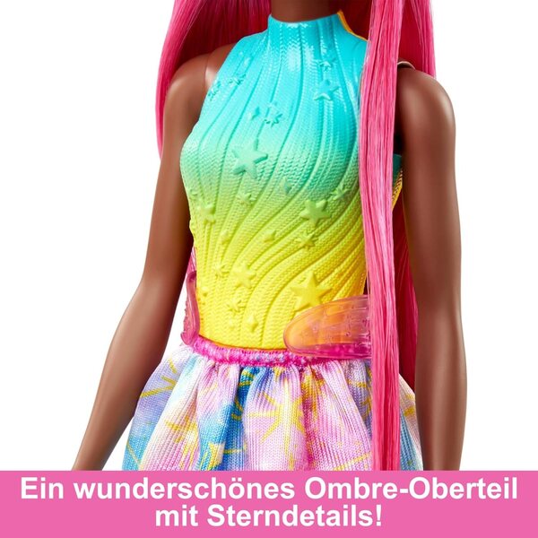 Barbie Einhorn-Puppe 18 cm magentafarbene Fantasy-Haare mit Styling-Zubehör