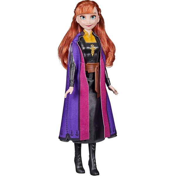 Anna Disney Eiskönigin 2 Puppe mit Kleid, Stiefeln und langen roten Haaren für Kinder