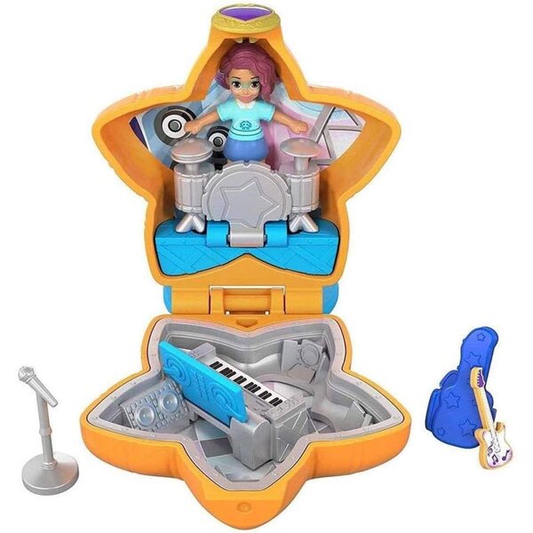 Polly Pocket Shanis Konzert Mini-Schatulle mit Zubehör und Überraschungseffekten
