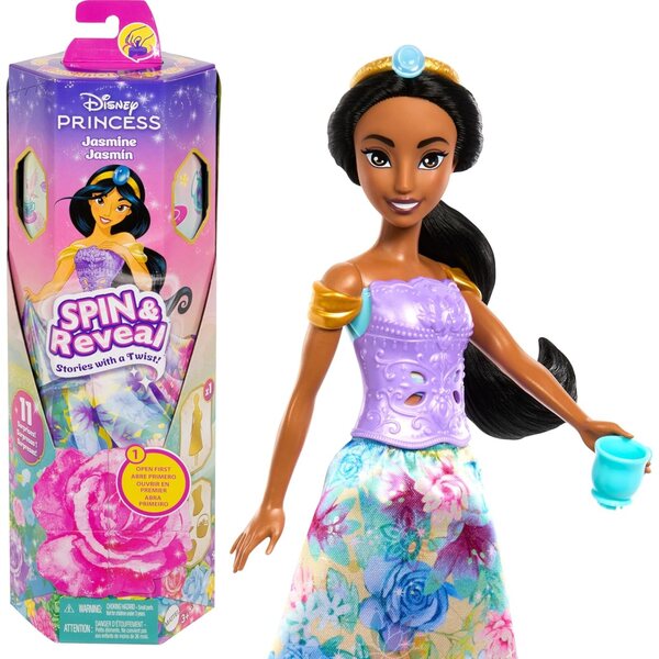 Disney Princess Jasmine Spin & Reveal – Puppe mit Zubehör und magischem Spiel