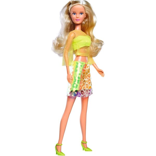 Bambola Steffi Love Neon Style 29cm con gonna a cintura in colori neon per bambini 3+