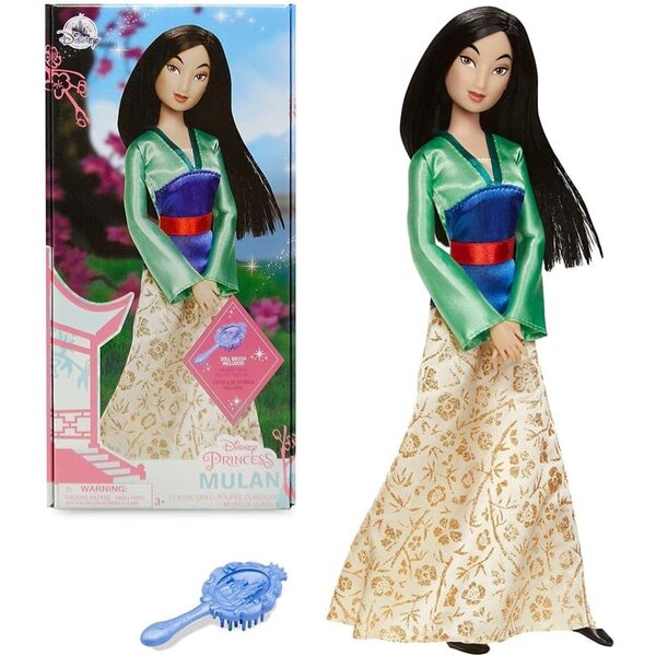 Klassisches Disney Mulan Plüschtier 29 cm mit Deluxe-Satin-Kostüm und komplettem Uhrwerk
