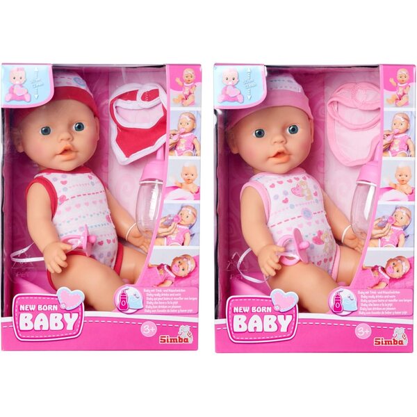 Simba New Born Babyset 30 cm – Welpen mit Trink- und Pinkelfunktion, inklusive Zubehör