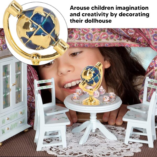 1:12 Puppenhaus-Miniatur-Metallglobus, robustes und detailliertes Modell
