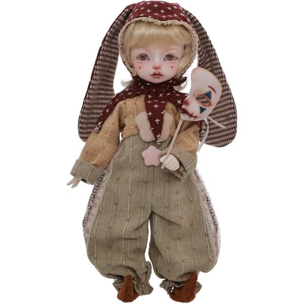 Oueneifs Jokerbjd 1/6 Pupo BJD Clown Halloween mit Harzgelenken