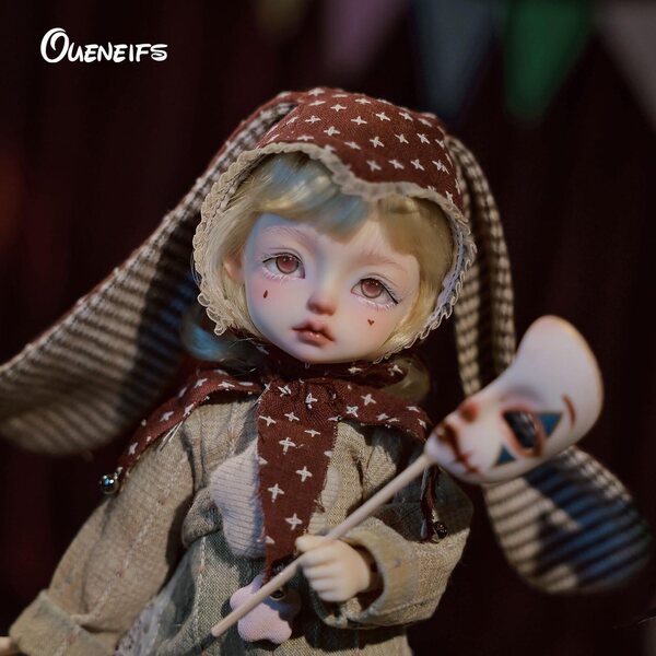 Oueneifs Jokerbjd 1/6 Pupo BJD Clown Halloween mit Harzgelenken