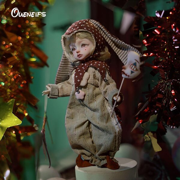Oueneifs Jokerbjd 1/6 Pupo BJD Clown Halloween mit Harzgelenken
