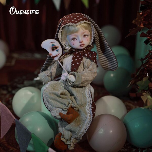 Oueneifs Jokerbjd 1/6 Pupo BJD Clown Halloween mit Harzgelenken