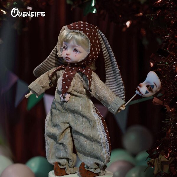 Oueneifs Jokerbjd 1/6 Pupo BJD Clown Halloween mit Harzgelenken