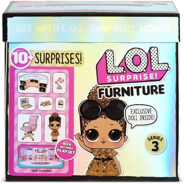 LOL Surprise Boss Queen mit 10 Überraschungen und Möbeln – Serie 3 für kleine Sammlermädchen