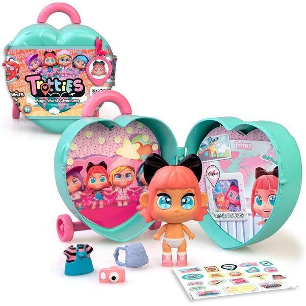 Trotties Mini-Trolley Sophie mit Puppe, Kleidung, Zubehör und Szenarien – 4 Modelle