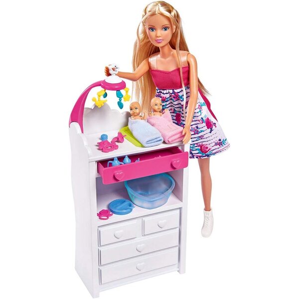 Steffi Love Welcome Twins e Mermaid Family: bambole incinte con accessori, 29 cm