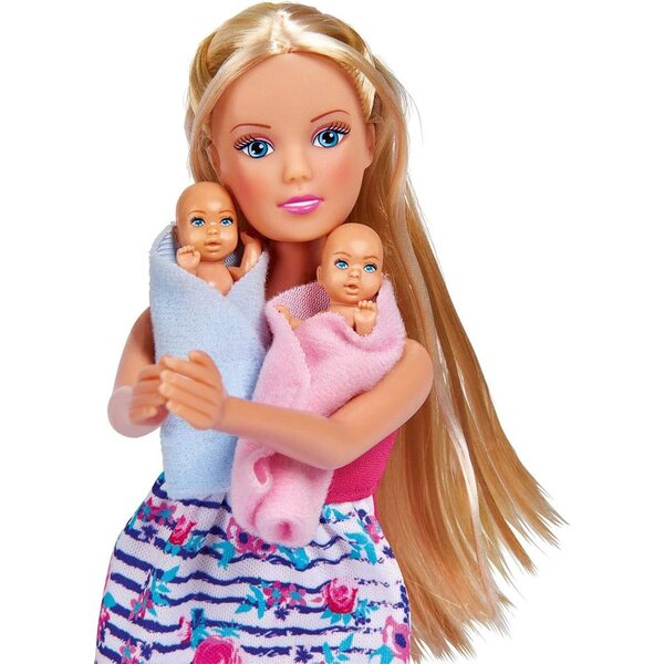 Steffi Love Welcome Twins e Mermaid Family: bambole incinte con accessori, 29 cm