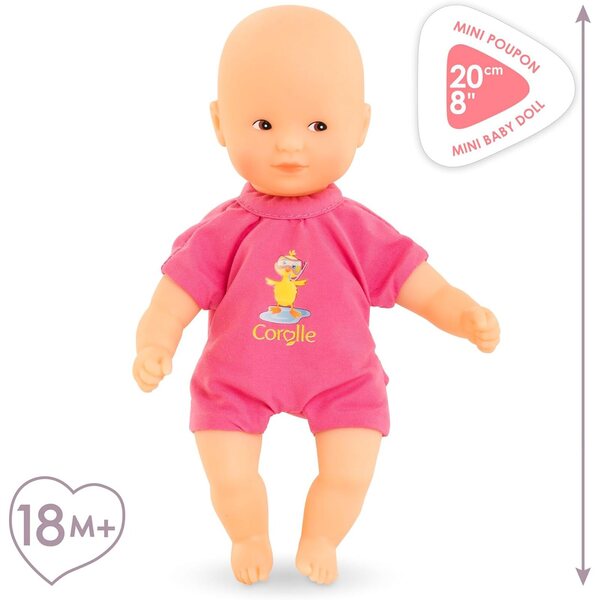 Corolle Mini Bada Pink 20 cm – Erste Puppe für Kinder ab 18 Monaten aus duftendem Vinyl