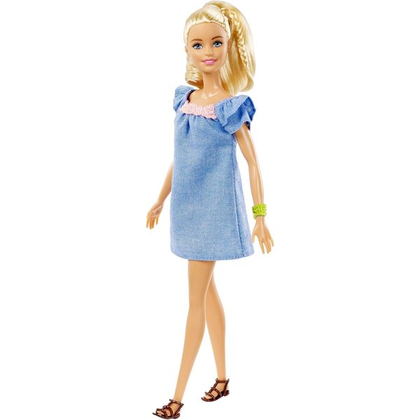 Barbie Fashionistas Pupa con Outfit Blu e Rosa e Set Moda Completo