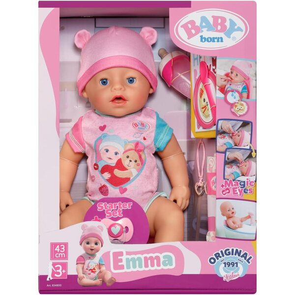 BABY Born Emma 43 cm mit 10 interaktiven Funktionen, Zubehör und ohne Batterien