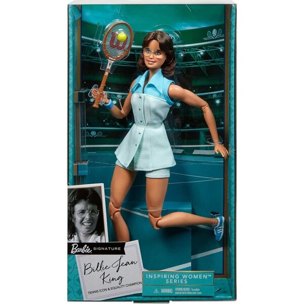 Barbie Billie Jean King Sammlerstück 30 cm mit Tenniskleid und Originalzubehör