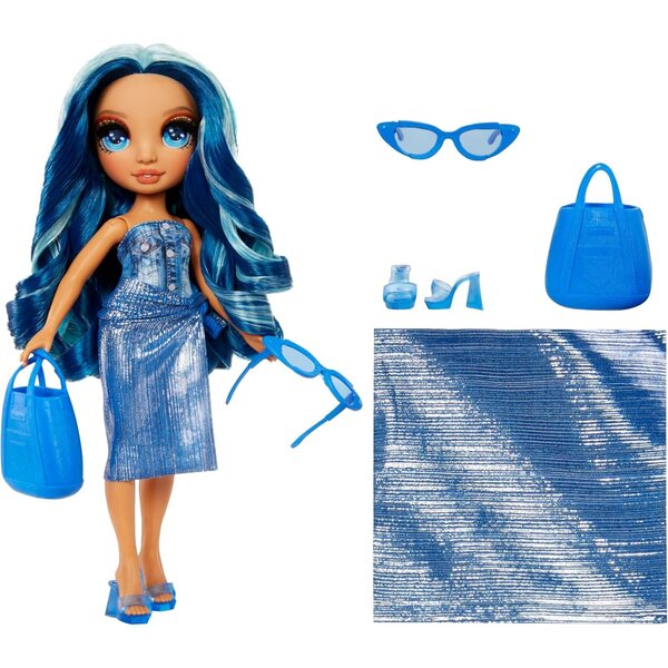 Rainbow High Swim & Style Violet e Skyler - Bambole Fashion 28 cm con Pareo Multifunzione