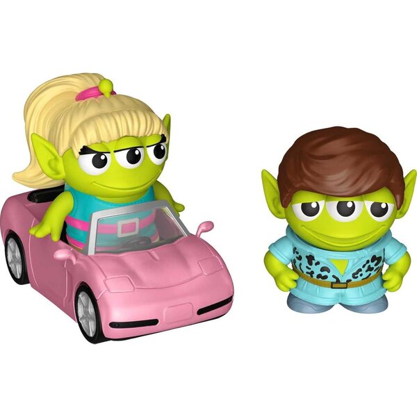 Pixar Alien Remix Barbie und Ken mit übergroßem rosa Cabriolet, Sammlerstück