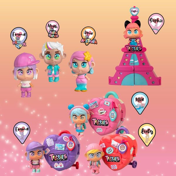 Trotties Mini-Emojiaugen Noah, bambola mini con occhi emoji intercambiabili per bambini