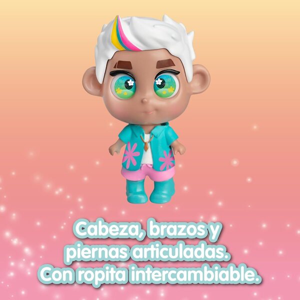 Trotties Mini-Emojiaugen Noah, bambola mini con occhi emoji intercambiabili per bambini