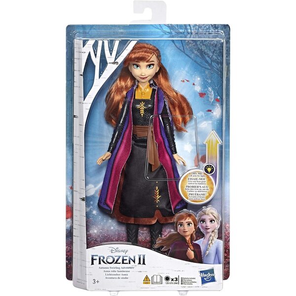 Hasbro Disney Frozen Anna mit leuchtendem Kleid, inspiriert von „Die Eiskönigin 2“, Puppe für Kinder ab 3 Jahren