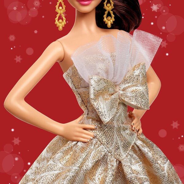 Barbie Signature 2025 Holiday – Sammlerpuppe in elegantem Kleid mit goldenen Accessoires