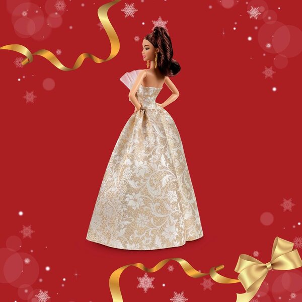 Barbie Signature 2025 Holiday – Sammlerpuppe in elegantem Kleid mit goldenen Accessoires