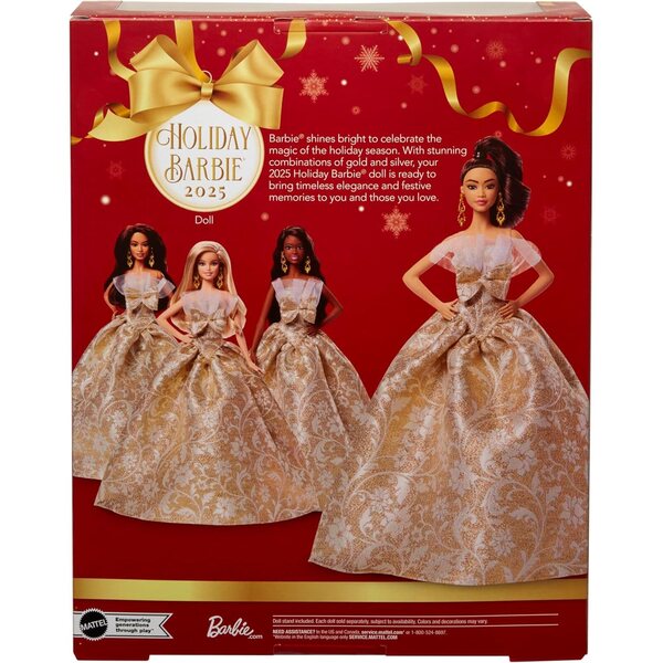 Barbie Signature 2025 Holiday – Sammlerpuppe in elegantem Kleid mit goldenen Accessoires