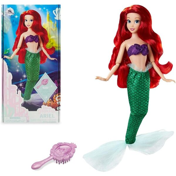 Disney Ariel Classic Puppe Die kleine Meerjungfrau 29 cm mit Kamm und beweglichen Teilen