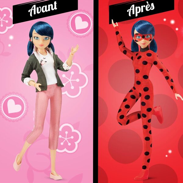 Bandai Miraculous Ladybug – 26 cm große Puppe mit zwei Outfits: Marinette und Ladybug