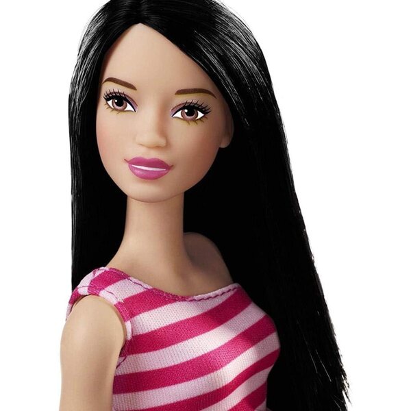 Barbie FXL 70 – Puppe mit One-Shoulder-Kleid und buntem gerafftem Rock