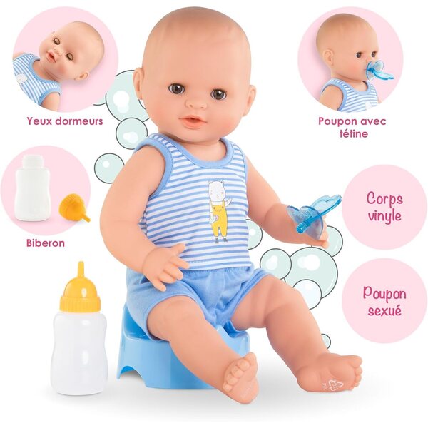 Corolle Mon Grand Poupon Paul: Poupée Bain 36 cm mit Vanilleduft, inklusive Zubehör
