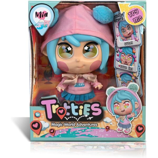 Trotties Mia Pupa Viaggiante con Emoti-Occhi e Accessori Originali per Bambini