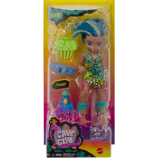 Cave Club Slate – Puppe mit Neon-Tunika und Zubehör für Kinder ab 4 Jahren