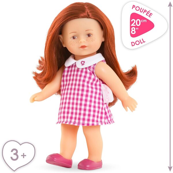 Corolle Meine Mini Corollines Ruby 20 cm – Weiche Puppe mit roten Haaren und Vanilleduft