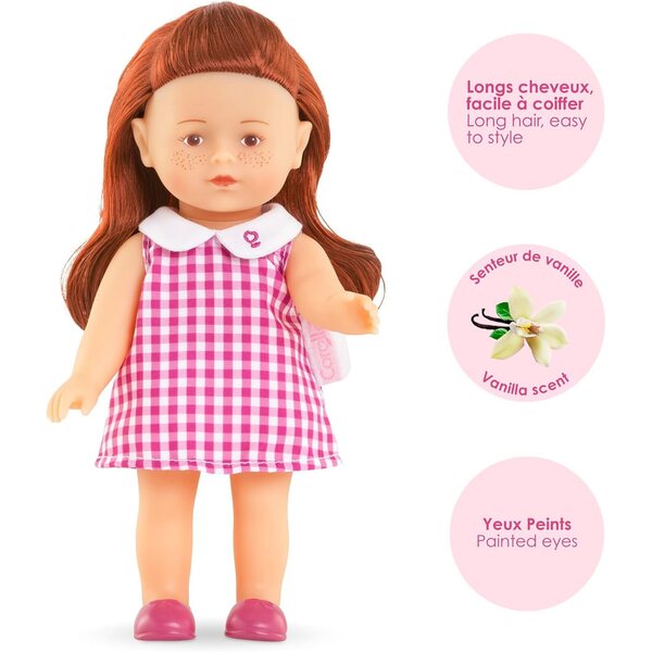 Corolle Meine Mini Corollines Ruby 20 cm – Weiche Puppe mit roten Haaren und Vanilleduft