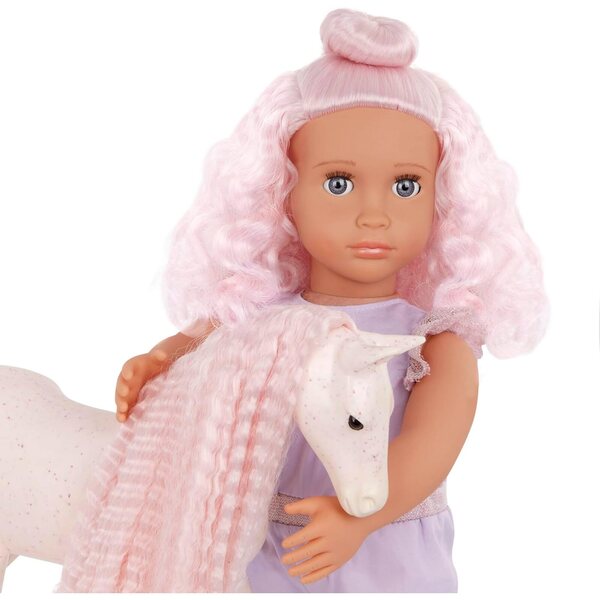 Our Generation Elara e Lumina Set bambola da 46 cm e puledro di cavallo con pelo rosa