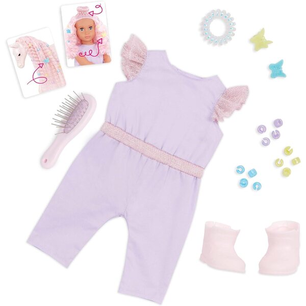 Our Generation Elara e Lumina Set bambola da 46 cm e puledro di cavallo con pelo rosa